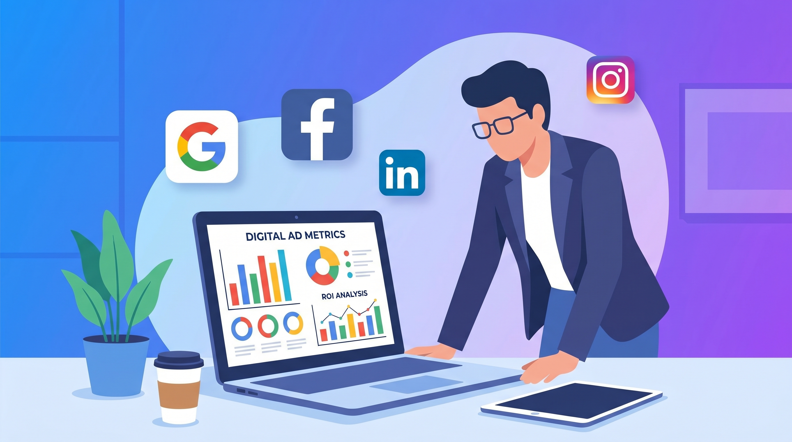 Dashboard do Google Analytics 4 com métricas de uma pequena empresa brasileira