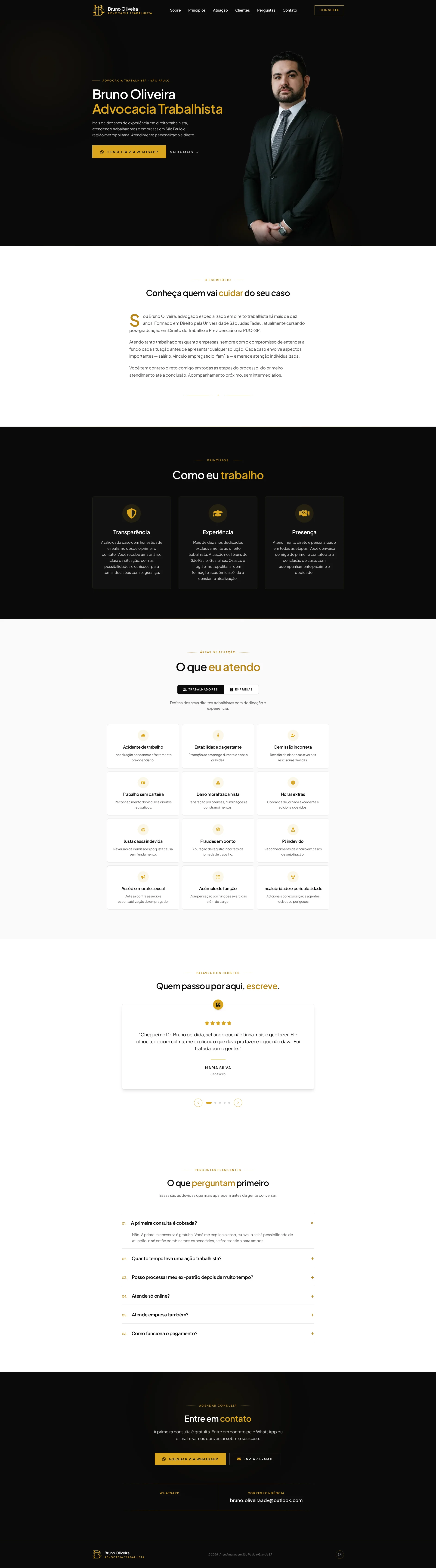 Site atual de Bruno Oliveira Advocacia