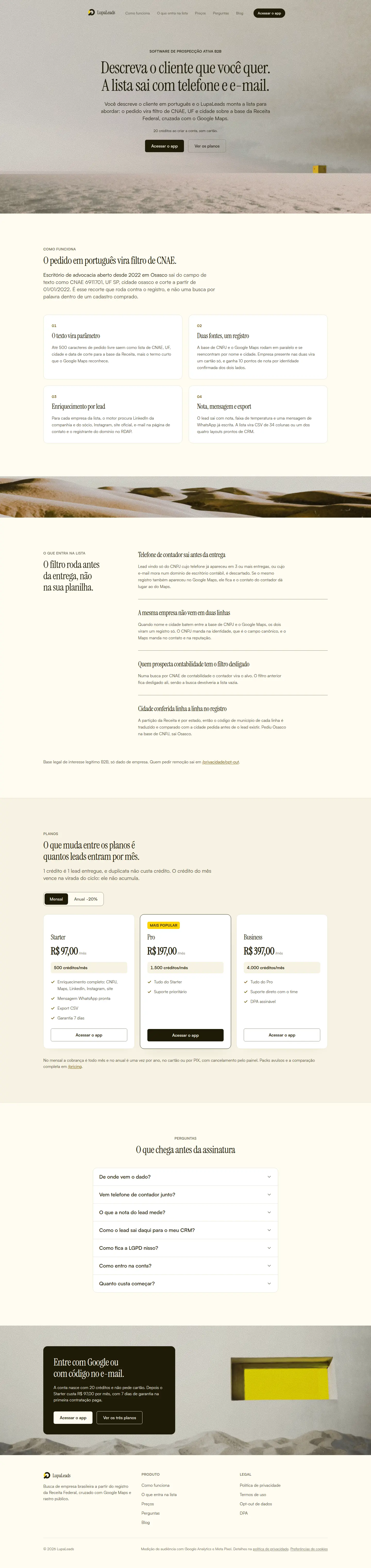 Prova pública da Outis para LupaLeads