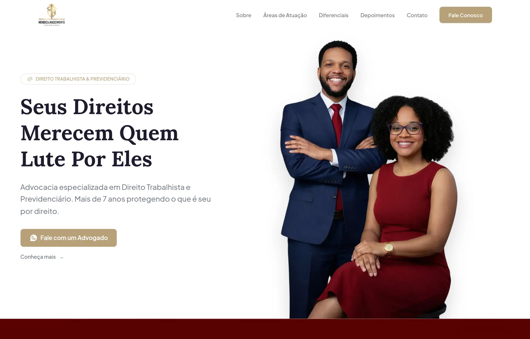 Preview do site Mendes & Nascimento Advogados