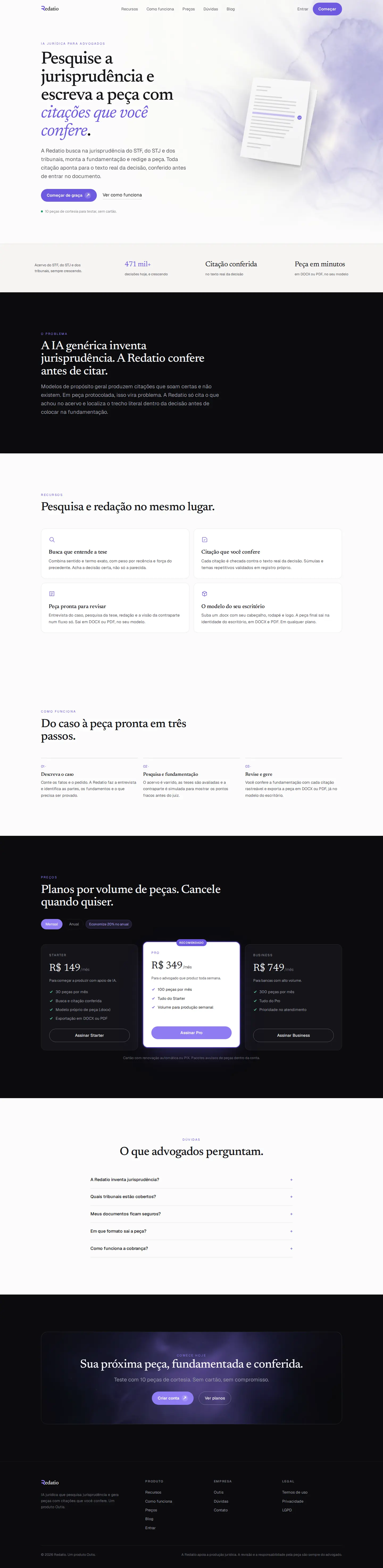 Preview do site Redatio