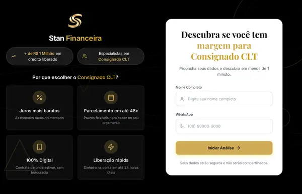 Preview do site Stan Financeira